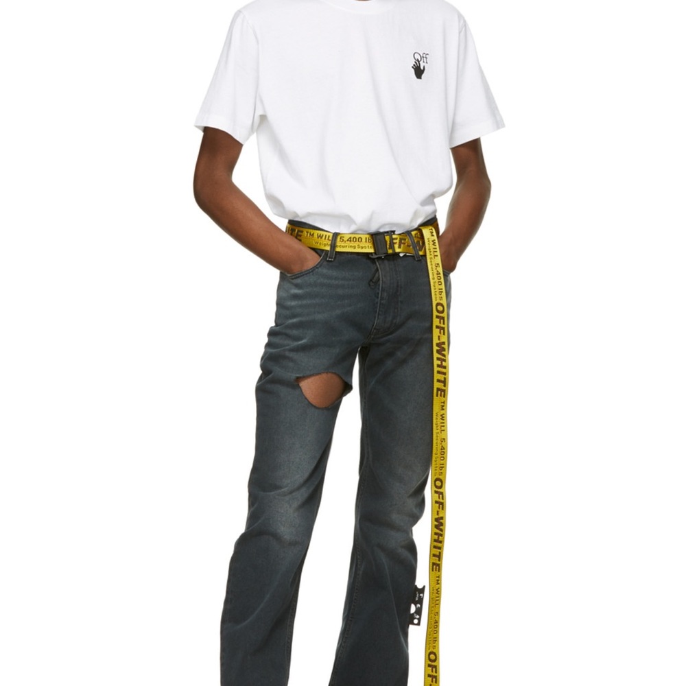 Yellow Classic Industrial Belt OFF-WHITE - Picture 3 of 3
